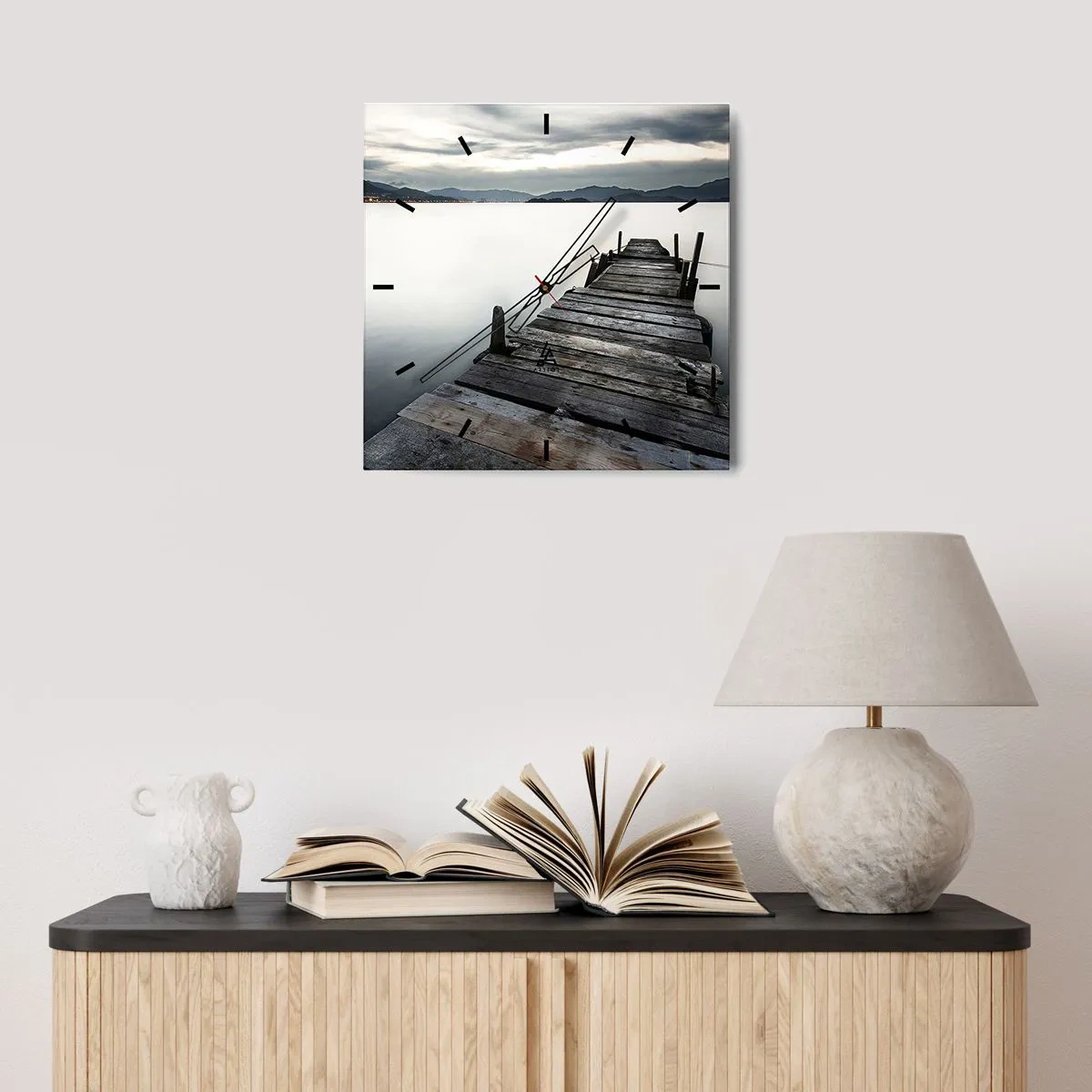 Wandklok - Klok - Dompel je onder in vrede - 30x30 cm