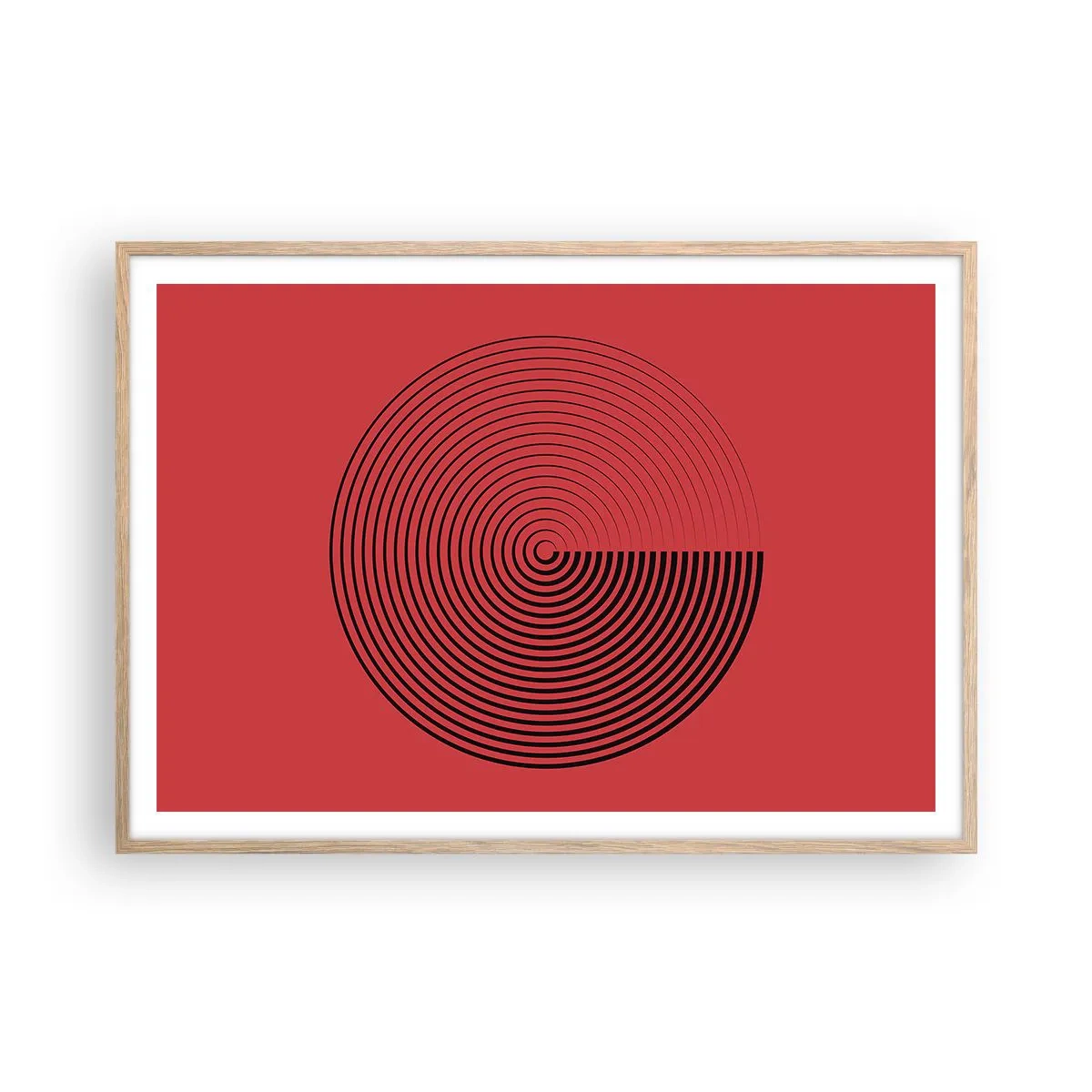 Een poster in een licht eiken lijst - Circulaire beweging - 100x70 cm