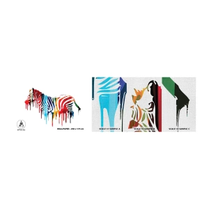Fotobehang Monster Premium Canvas - Niet alleen zwart-wit - Abstractie, Ribben, Grafisch - 100x30 cm