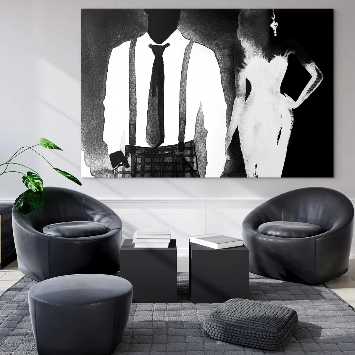 Schilderen op glas - In een noir sfeer - 100x70 cm
