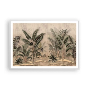 Poster in een witte lijst - Een gravure in koloniale stijl - 100x70 cm