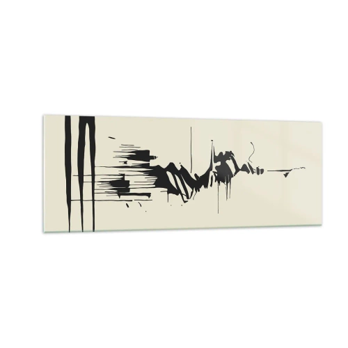 Schilderen op glas - Overhaaste abstractie - 140x50 cm