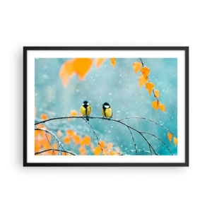 Poster in een zwarte lijst - Vogelroddel - 70x50 cm