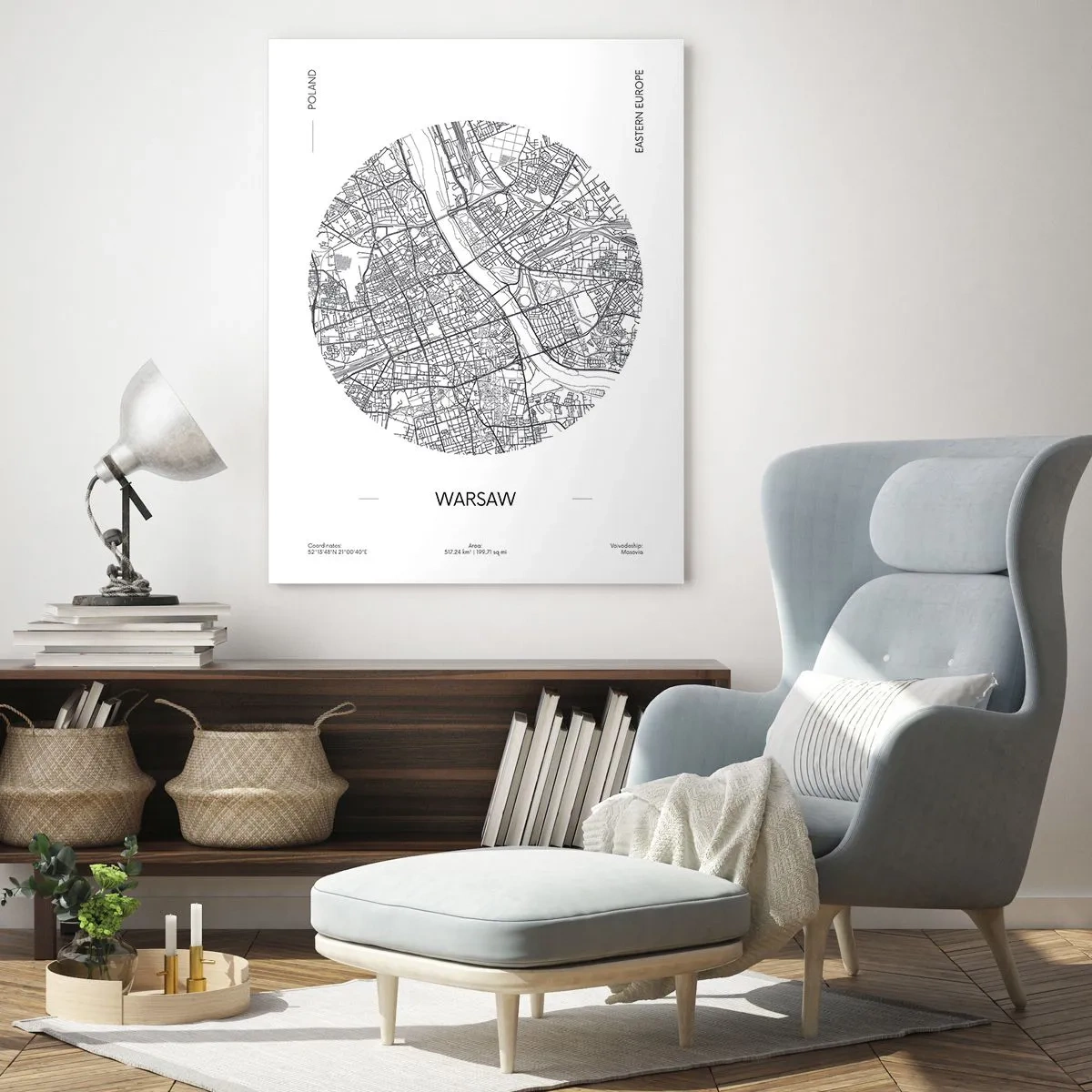 Schilderen op glas - Anatomie van Warschau - 80x120 cm