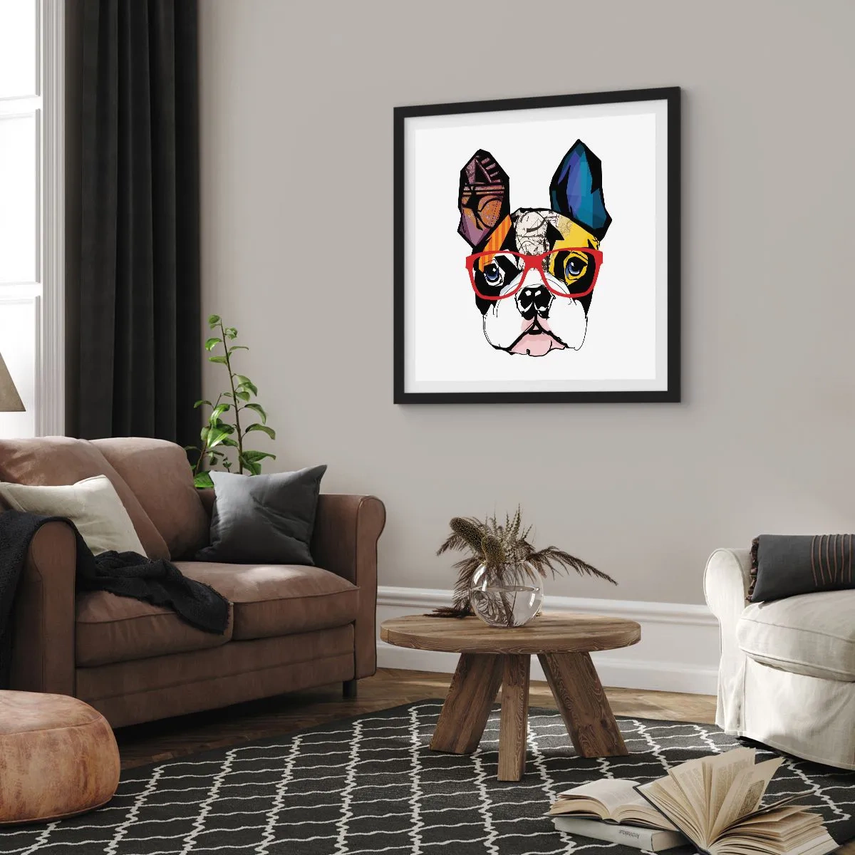 Poster in een zwarte lijst - intellectueel - 30x30 cm