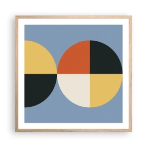 Een poster in een licht eiken lijst - Kijk en tel - 60x60 cm