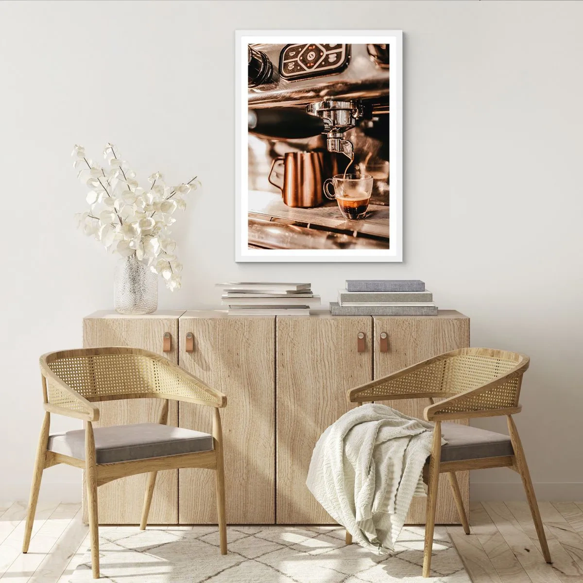 Poster in een witte lijst - Koffie gloed - 70x100 cm