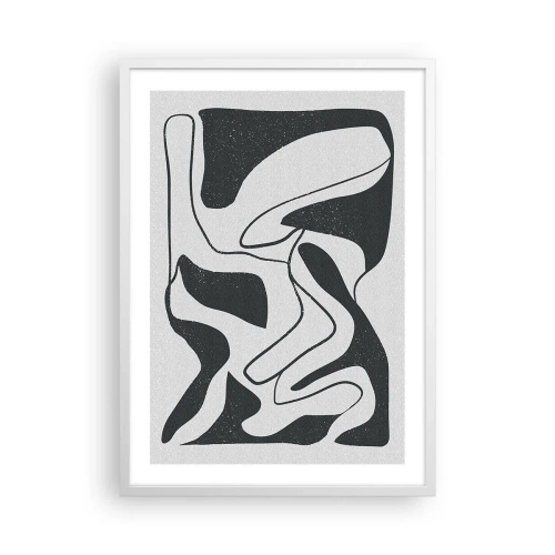 Poster in een witte lijst - Abstract doolhofplezier - 50x70 cm