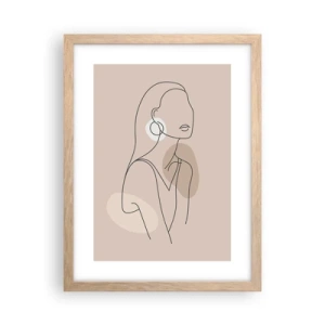 Een poster in een licht eiken lijst - meisjesachtig icoon - 30x40 cm