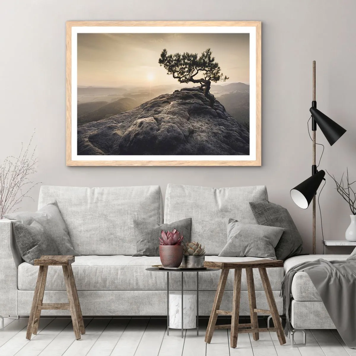 Een poster in een licht eiken lijst - Het leven wint altijd - 100x70 cm