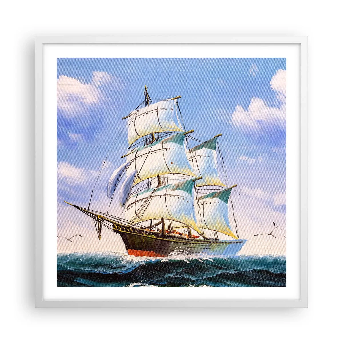 Poster in een witte lijst - Trots met de wind - 60x60 cm