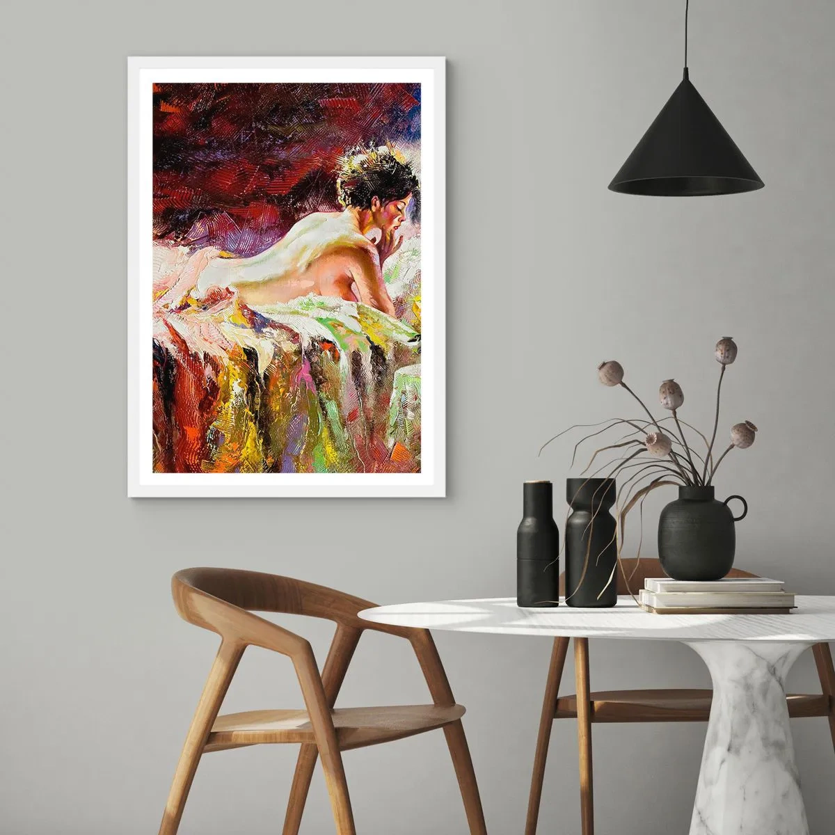 Poster in een witte lijst - Venus in gedachten - 70x100 cm