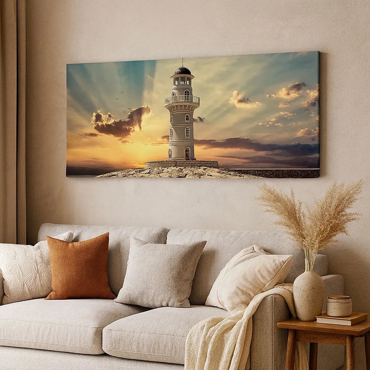 Schilderen op canvas - Licht - Goed - Schoonheid - 100x40 cm
