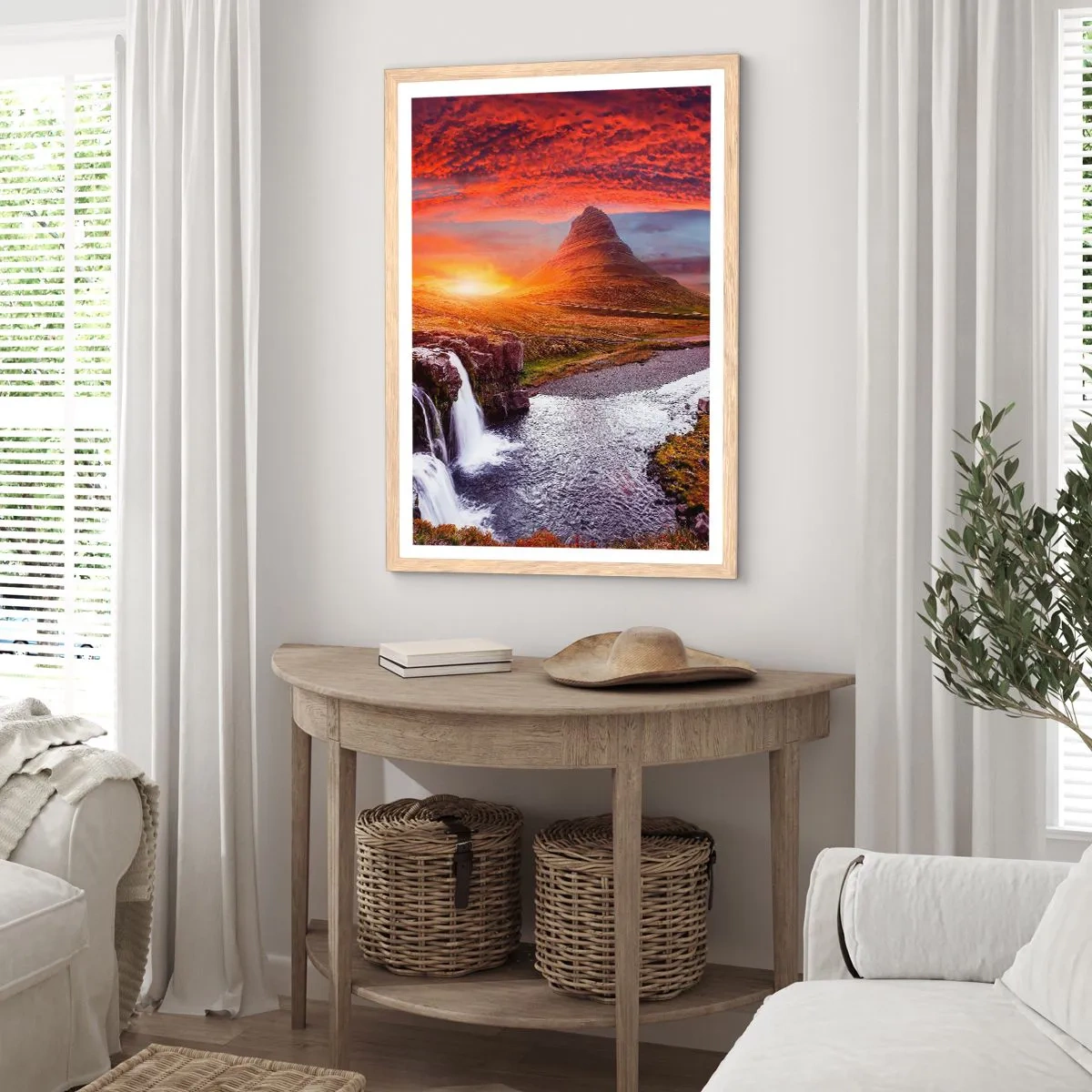 Een poster in een licht eiken lijst - Een zicht op Midden-aarde - 70x100 cm