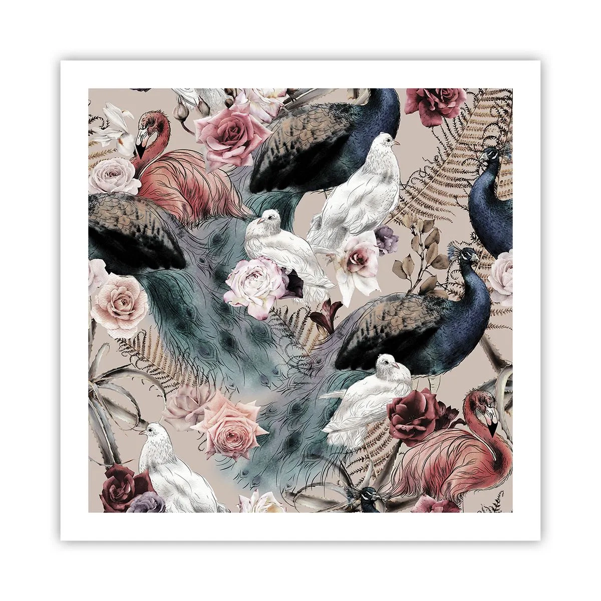 Poster - In de paleistuin - 60x60 cm