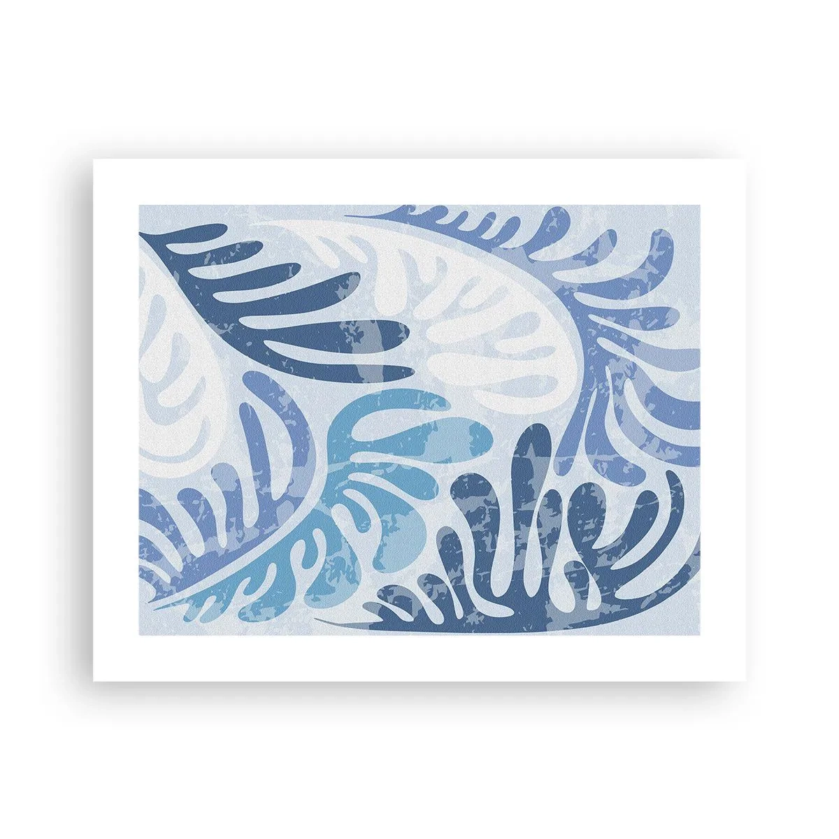 Poster - Blauwe varens - 50x40 cm