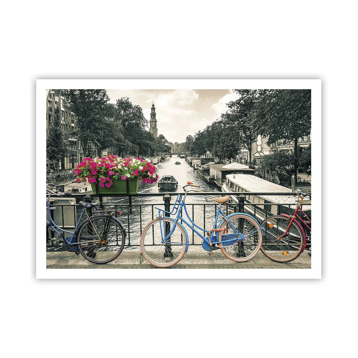 Poster - De kleuren van de Amsterdamse straat - 100x70 cm