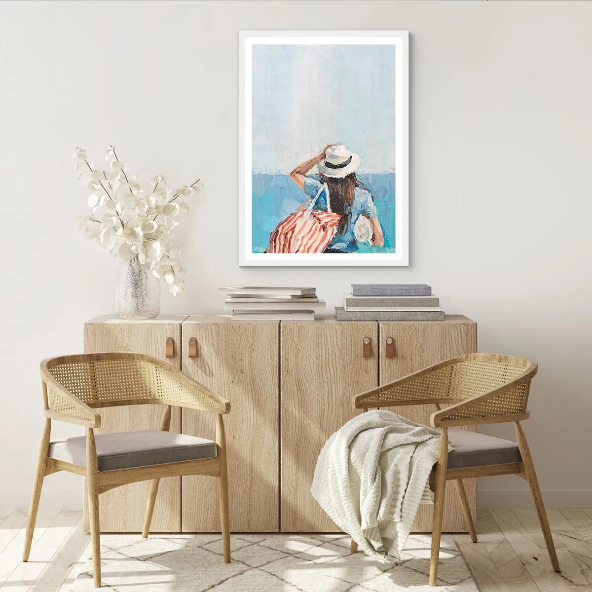 Poster in een witte lijst - Welkom bij je vakantie - 70x100 cm