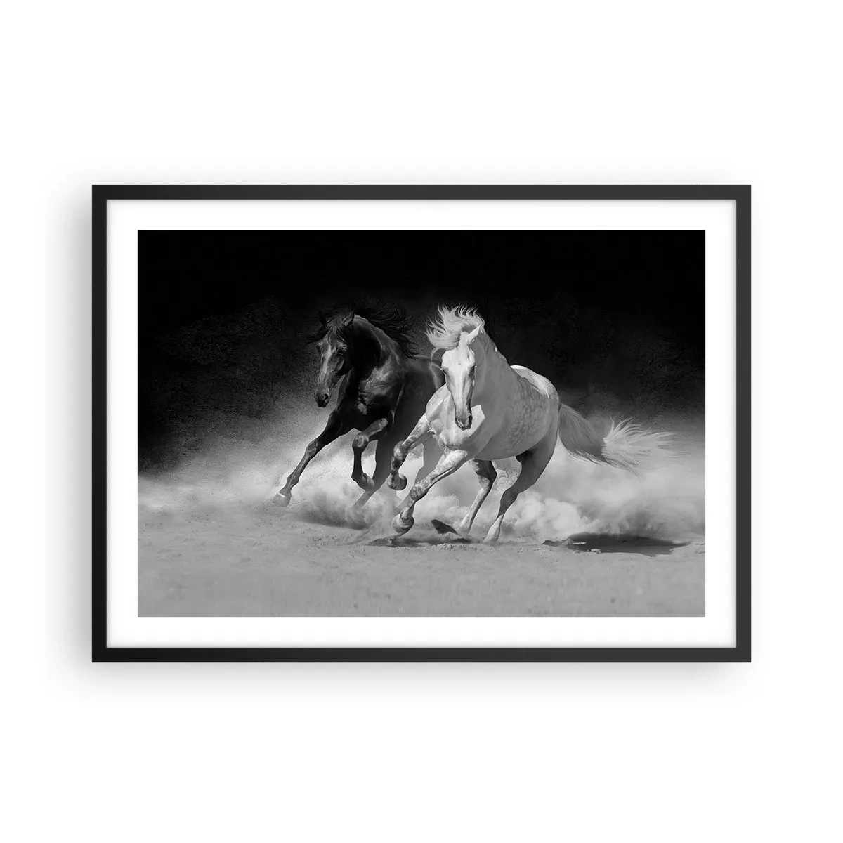 Poster in een zwarte lijst - Vrijheidsgalop - 70x50 cm