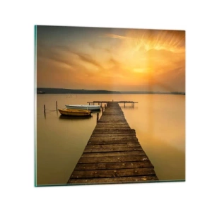 Schilderen op glas - Ik zal de gouden hemel voor je openen - 30x30 cm