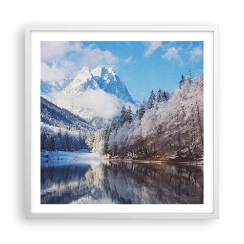 Poster in een witte lijst - Sneuwwacht - 60x60 cm