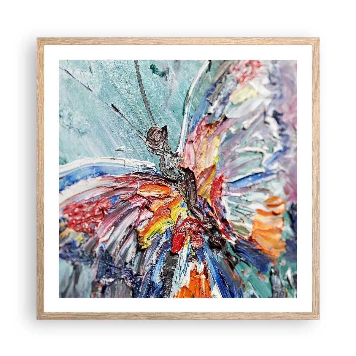 Een poster in een licht eiken lijst - Geschilderd door de natuur - 60x60 cm