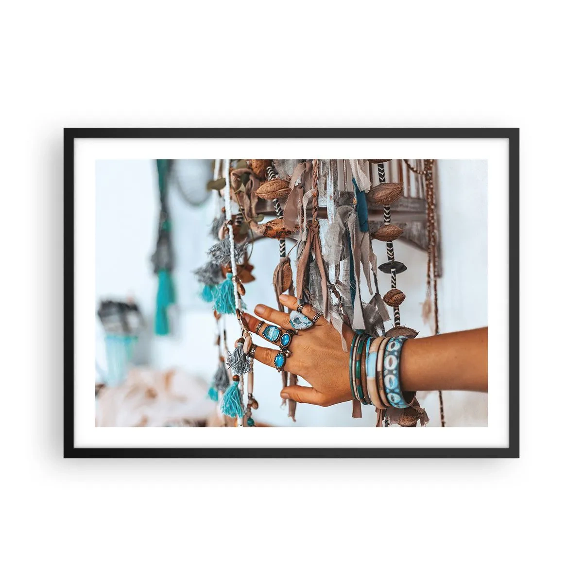 Poster in een zwarte lijst - Lokale schatten - 70x50 cm