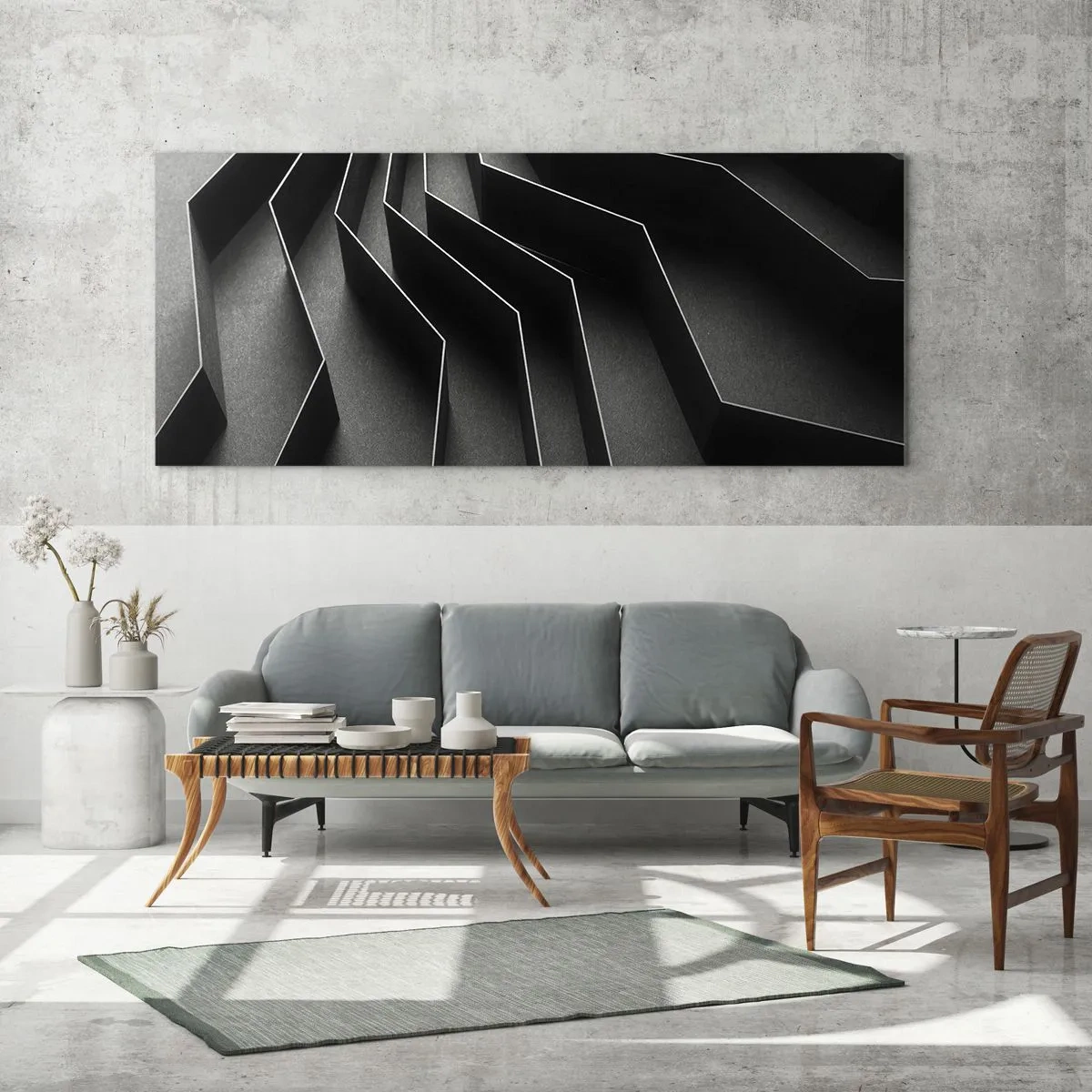 Schilderen op glas - Ruimtelijke orde - 100x40 cm