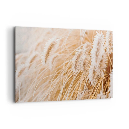 Schilderen op canvas - Het gouden geritsel van het gras - 120x80 cm