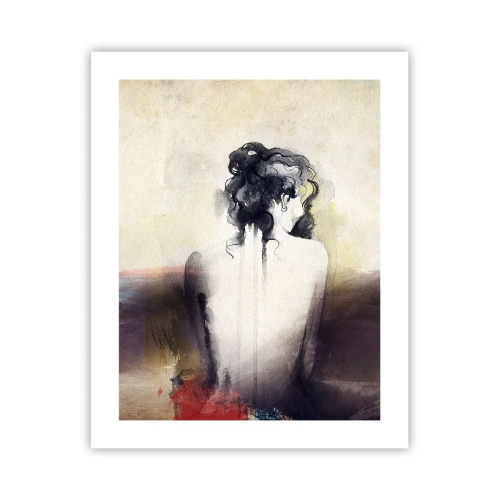 Poster - Vloeiende lijnen, ovale vormen - 40x50 cm