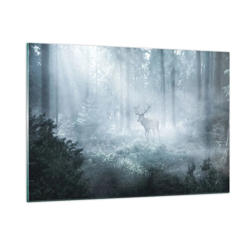 Schilderen op glas - Ochtendbezoek aan het landgoed - 120x80 cm