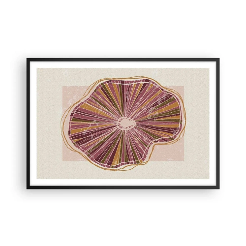 Poster in een zwarte lijst - Stralende abstractie - 91x61 cm