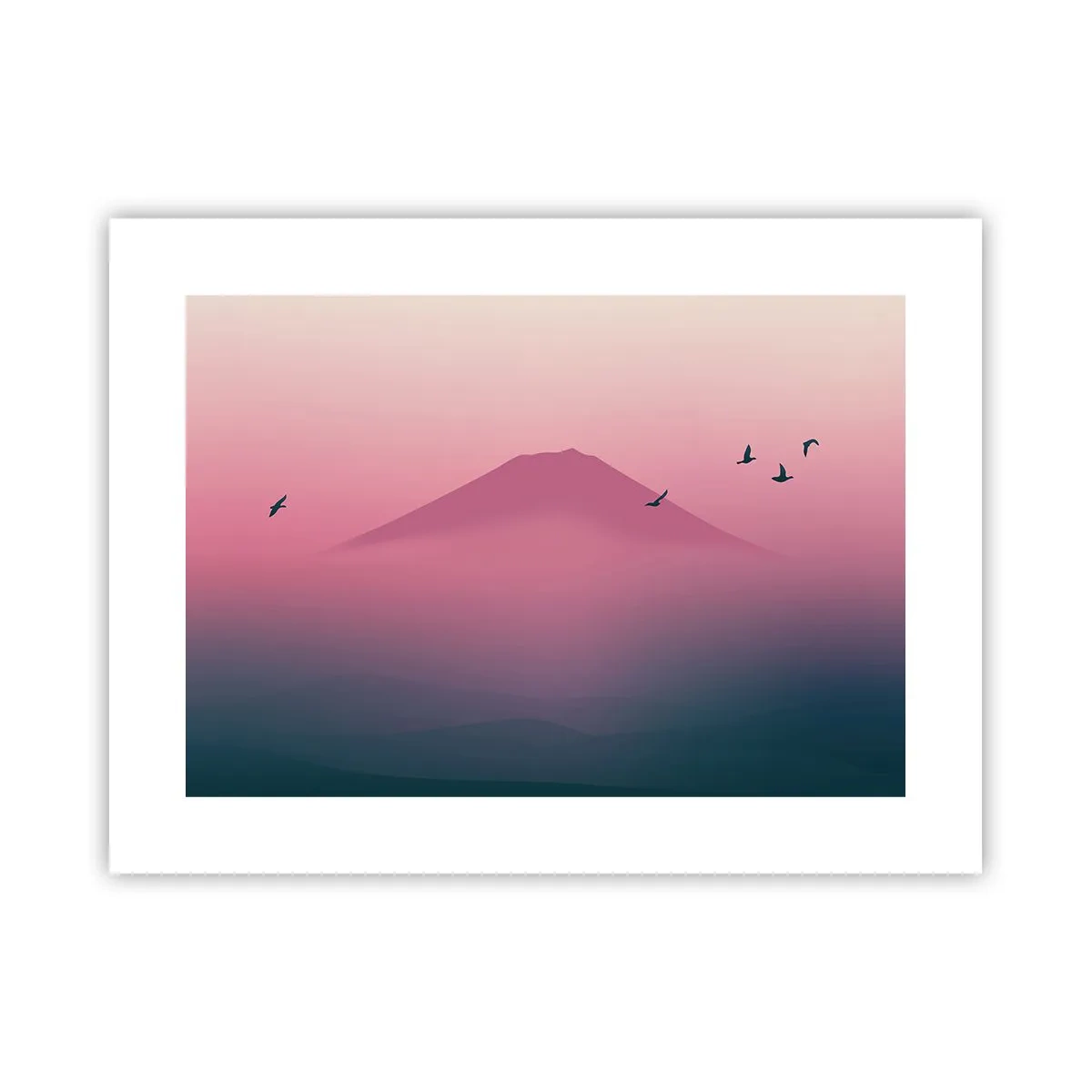 Poster - Wandelaars boven de wolken - 40x30 cm