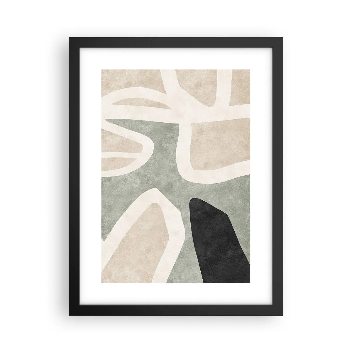 Poster in een zwarte lijst - Compositie met een zwart motief - 30x40 cm