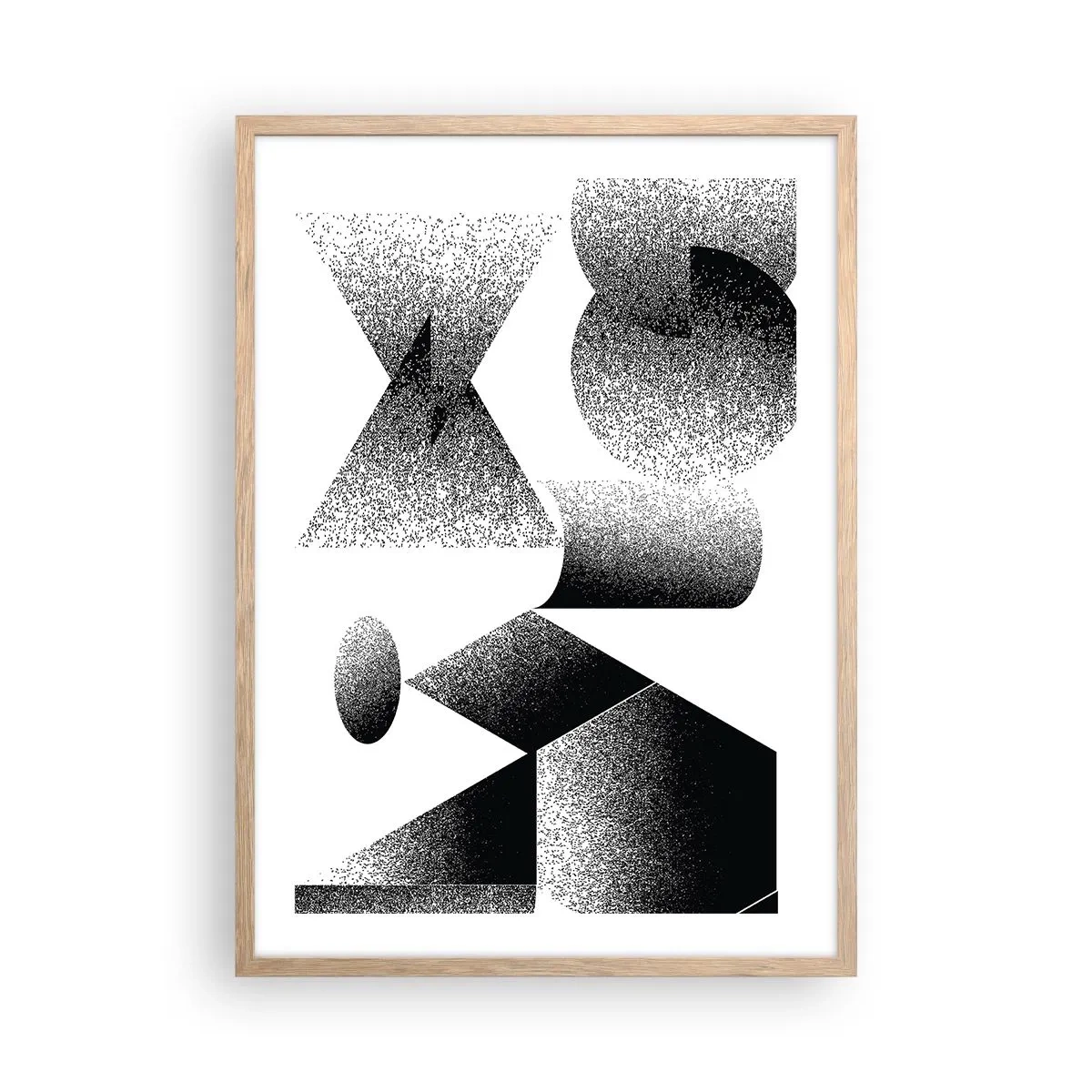 Een poster in een licht eiken lijst - Hoeken en ovalen - 50x70 cm