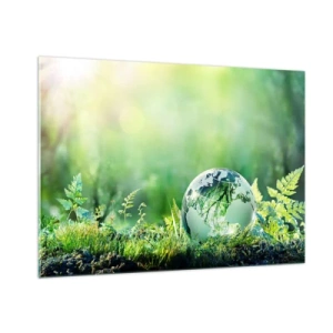 Schilderen op glas - De groene planeet - 100x70 cm