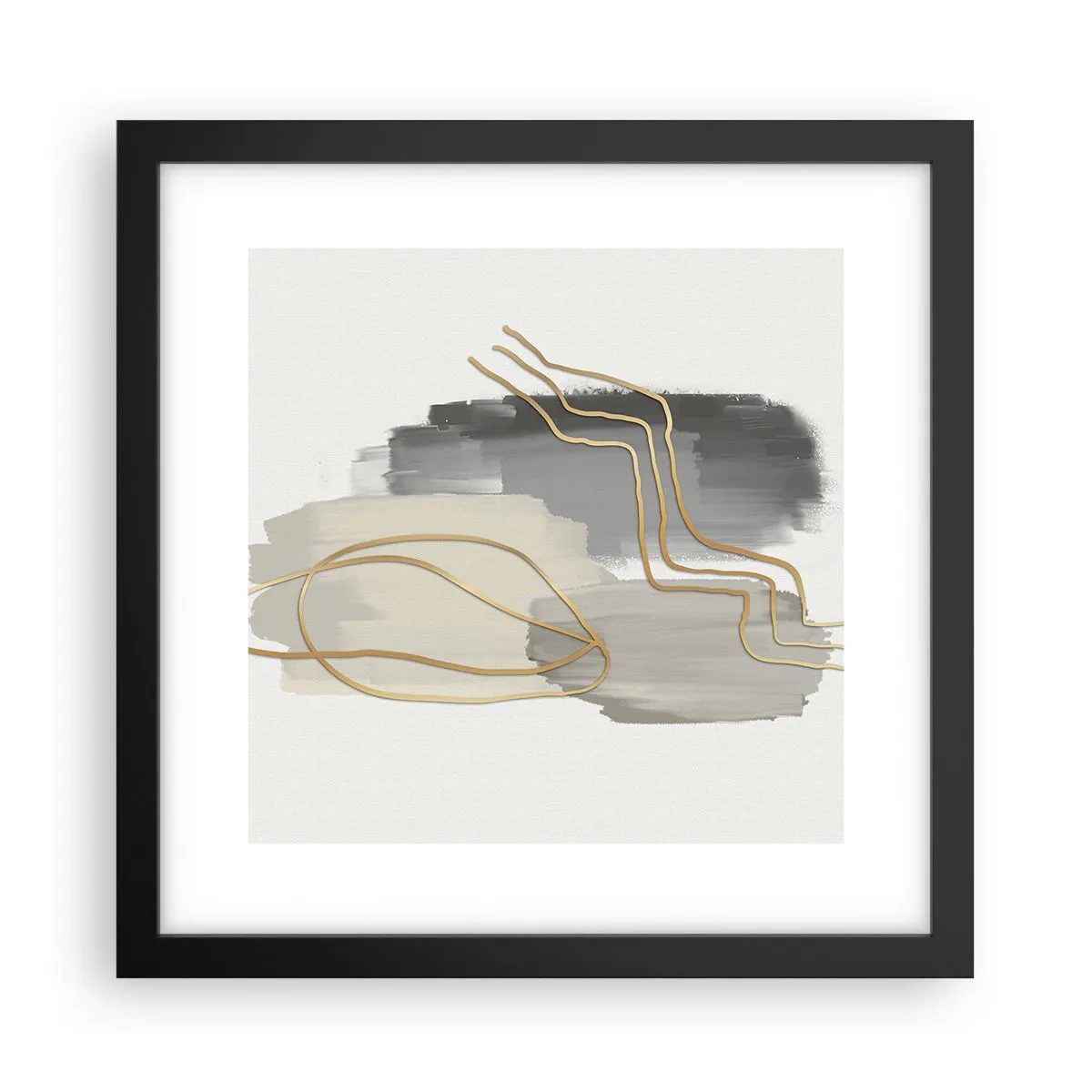 Poster in een zwarte lijst - Duur en beweging - 30x30 cm