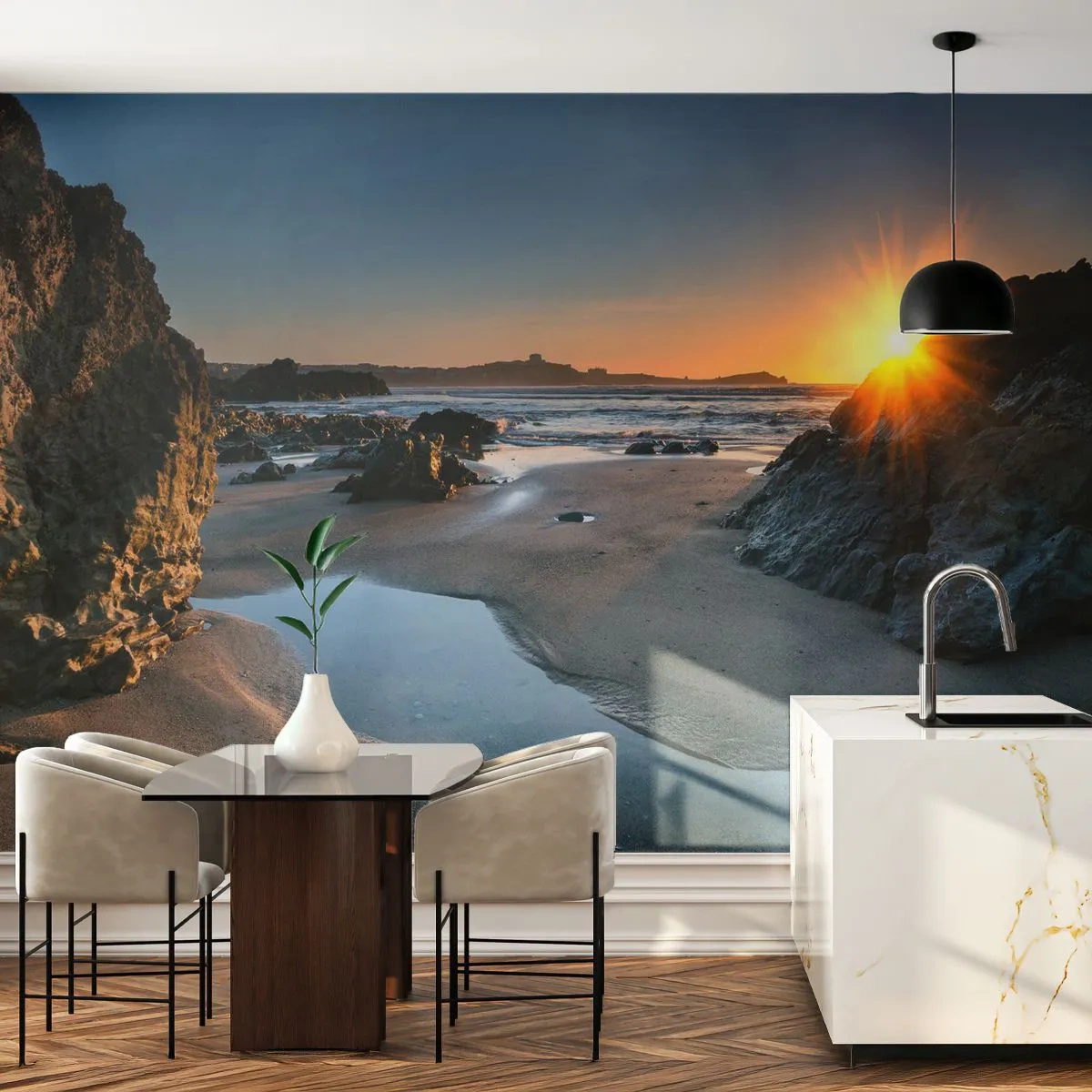 Fotobehang Premium Sand - Onaangeroerd door een menselijke hand - Landschap, Strand, Kust van Cornwall - 100x70 cm
