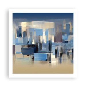 Poster - Blauwe constructie - 60x60 cm