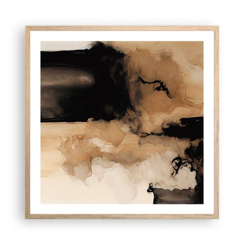 Een poster in een licht eiken lijst - Intrigerende abstractie - 60x60 cm