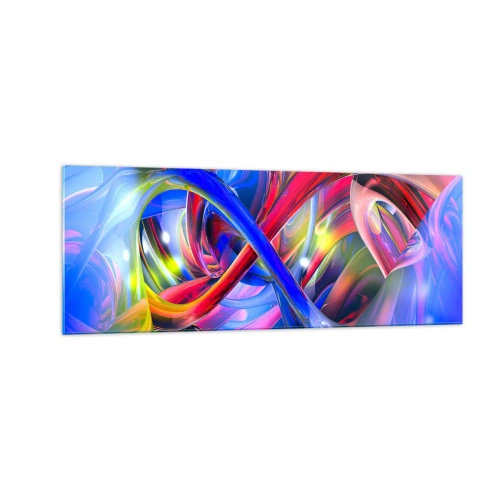 Schilderen op glas - Een dans van kleuren - 140x50 cm