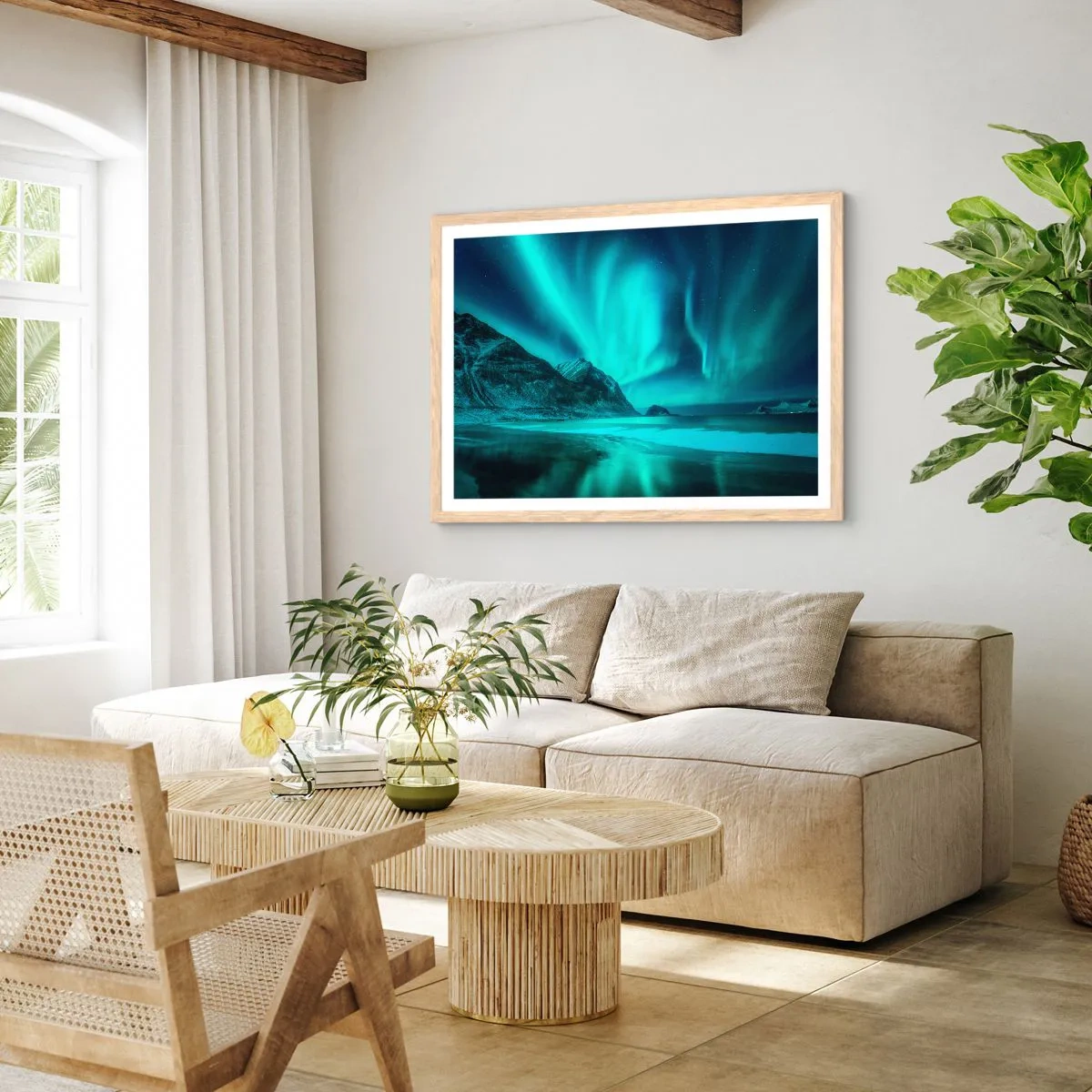 Een poster in een licht eiken lijst - Wonderen van het Noorden - 91x61 cm