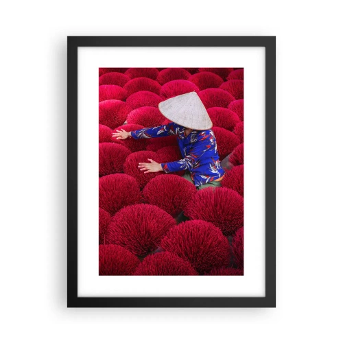 Poster in een zwarte lijst - In het rijstveld - 30x40 cm