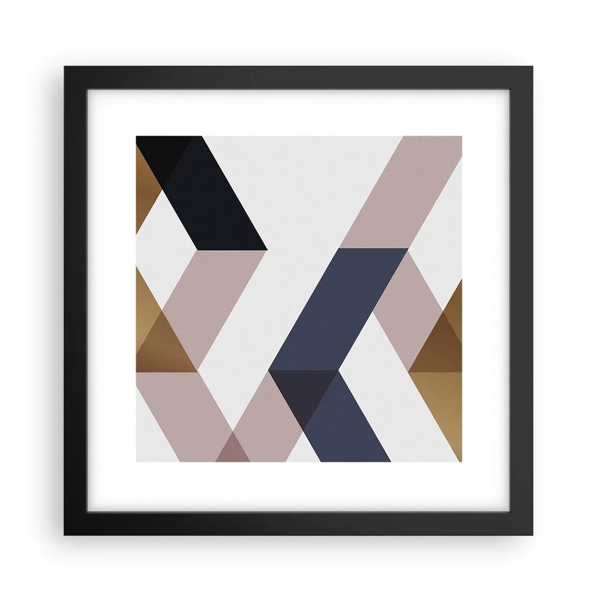 Poster in een zwarte lijst - Vlakken en hoeken - 30x30 cm