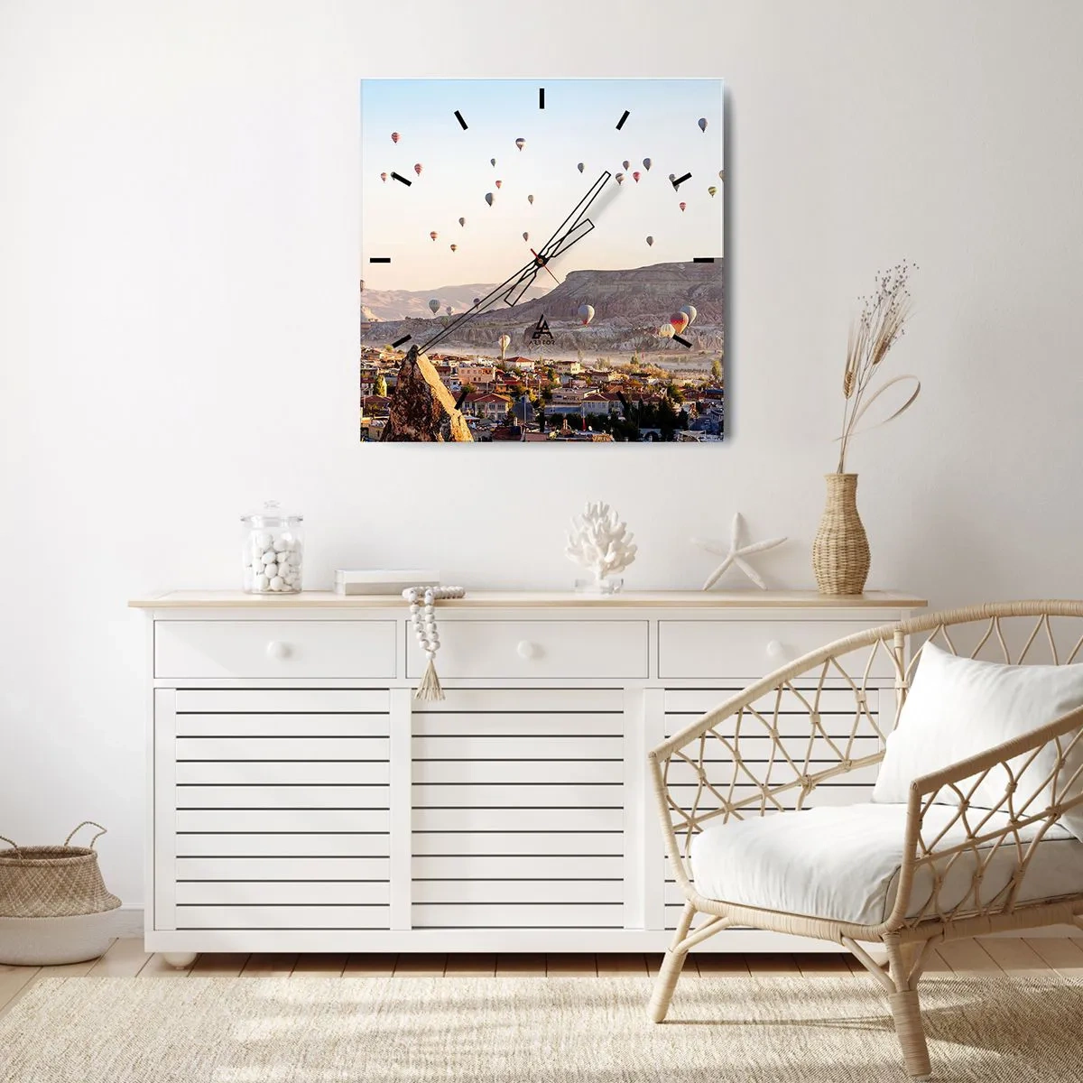 Wandklok - Klok - Als schepen in de lucht - 30x30 cm