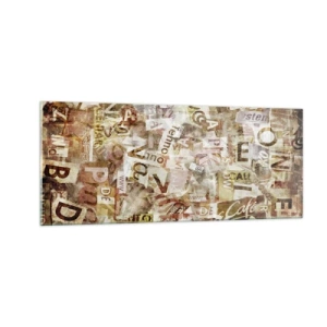 Schilderen op glas - Ik verenig het gebabbel - 100x40 cm