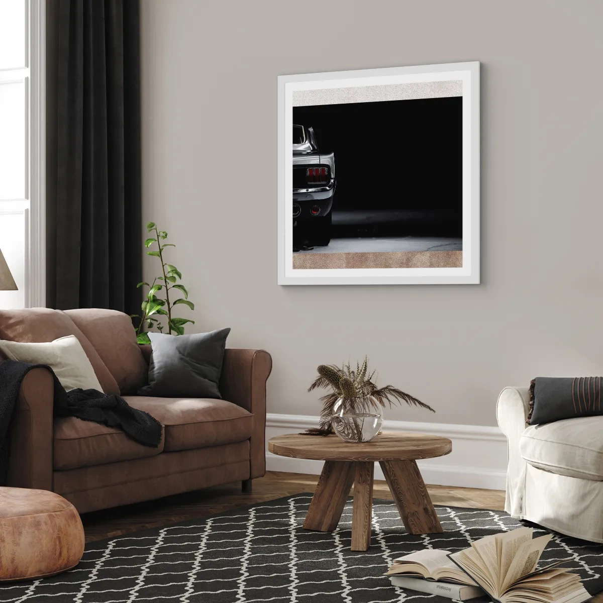 Poster in een witte lijst - De charme van de klassieker - 60x60 cm