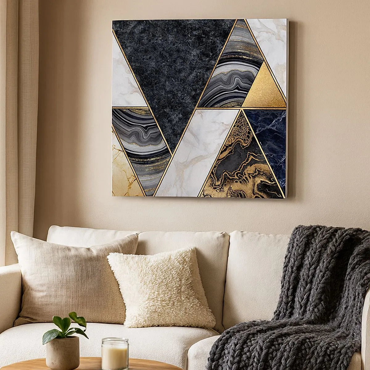 Schilderen op canvas - Steen bij steen - 30x30 cm