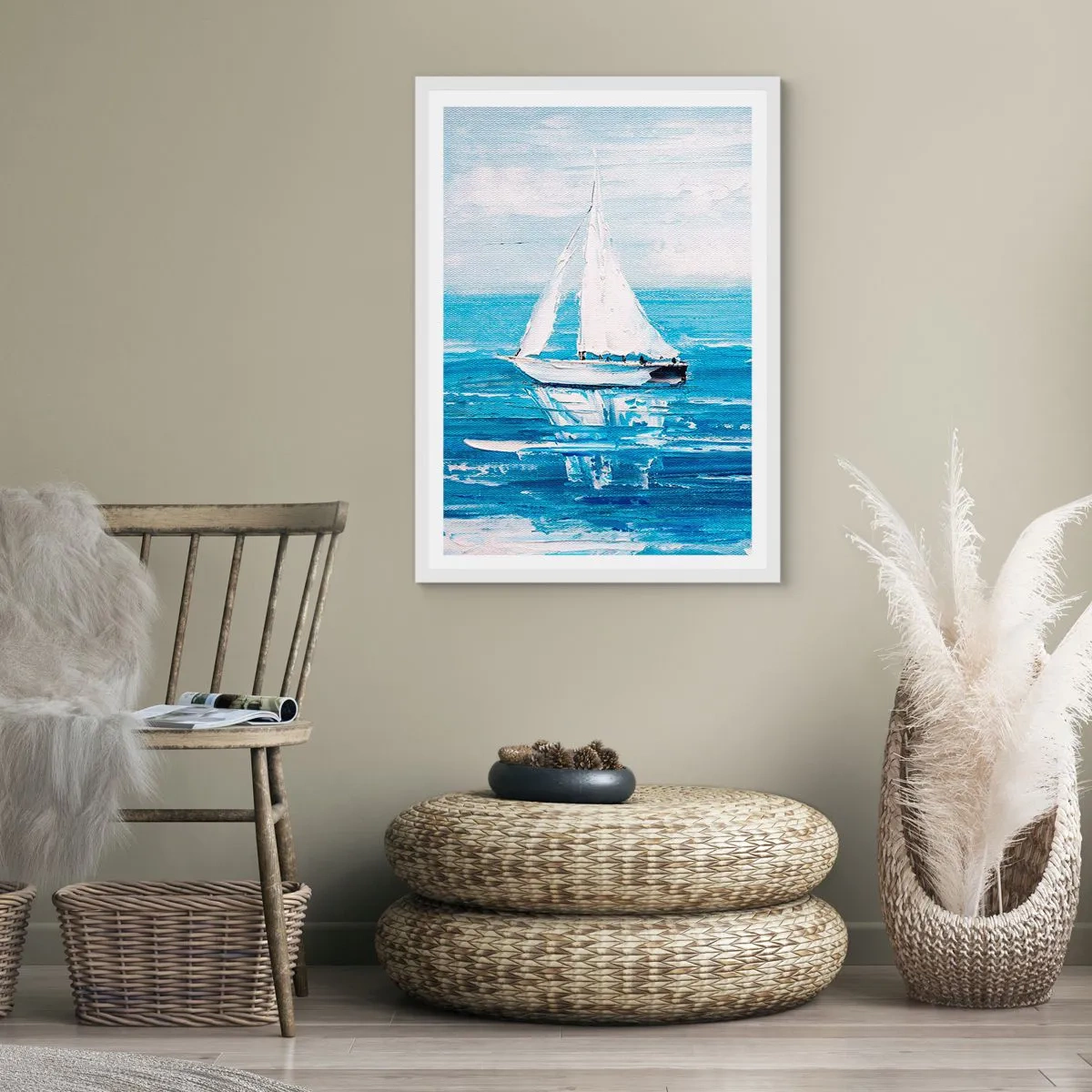 Poster in een witte lijst - Met een vriend aan mijn zijde - 40x50 cm
