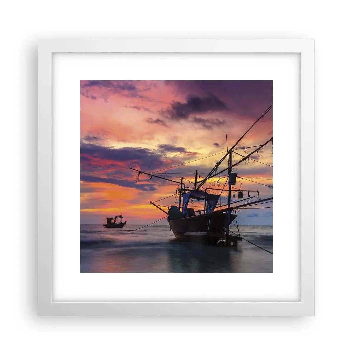 Poster in een witte lijst - Exotische avond - 30x30 cm